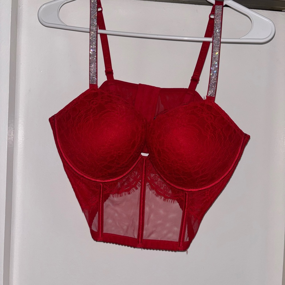 Victoria's Secret Red VERY SEXY
Shine Strap Push-Up Corset Top
